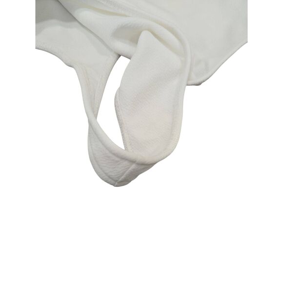 Show Me Your Mumu White Puff Sleeve Bodysuit L Square Neck Stretch One Piece Mad - Picture 6 of 8